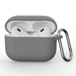  AirPods Pro 3 Skal Med Karbinhake Silikon Grå - Teknikhallen.se