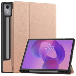  Lenovo Idea Tab Pro Fodral Tri-Fold Läder Roséguld - Teknikhallen.se