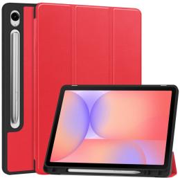  Samsung Galaxy Tab S10 Lite Fodral Tri-Fold Pennhållare Röd - Teknikhallen.se