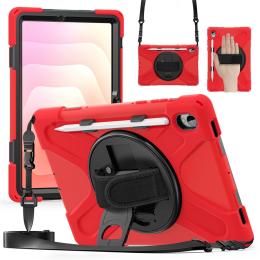  Samsung Galaxy Tab S11 Skal Shockproof Hybrid Kickstand Röd - Teknikhallen.se
