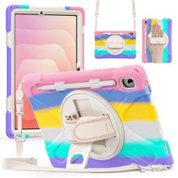  Samsung Galaxy Tab S11 Skal Shockproof Hybrid Kickstand Rainbow - Teknikhallen.se