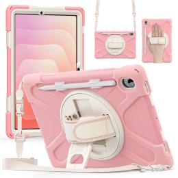  Samsung Galaxy Tab S11 Skal Shockproof Hybrid Kickstand Rosa - Teknikhallen.se