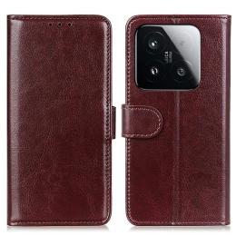  Xiaomi 15T Fodral Crazy Horse Läder Brun - Teknikhallen.se