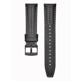  Klockarmband 22 mm Äkta Läder Svart - Teknikhallen.se