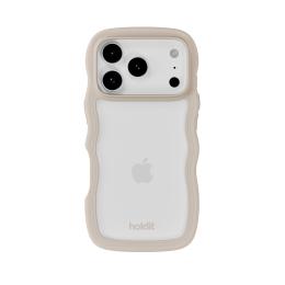 holdit holdit iPhone 17 Pro Max Mobilskal Wavy Light Beige/Transparent - Teknikhallen.se