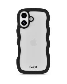 holdit holdit iPhone 17 Mobilskal Wavy Black/Transparent - Teknikhallen.se