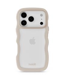 holdit holdit iPhone 17 Pro Mobilskal Wavy Light Beige/Transparent - Teknikhallen.se