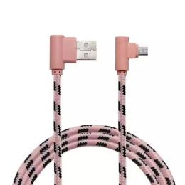  2M Micro USB Vinklad Kabel - Roséguld - Teknikhallen.se