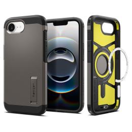 Spigen Spigen iPhone 16e Skal MagSafe Tough Armor Gunmetal - Teknikhallen.se