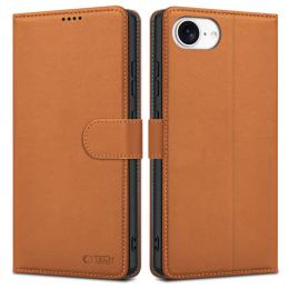 Tech-Protect Tech-Protect iPhone 16e Fodral Läder Saddle Brown - Teknikhallen.se