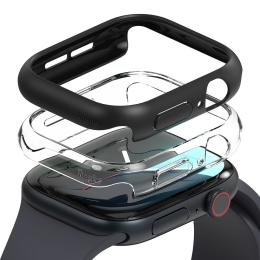 Ringke Ringke Apple Watch 10 42 mm 2-PACK Skal Slim Transparent/Svart - Teknikhallen.se
