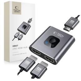 Tech-Protect Tech-Protect 2in1 4K 60Hz HDMI Adapter Grå - Teknikhallen.se