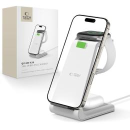 Tech-Protect Tech-Protect 15W Qi 3in1 Trådlös Laddare Apple Vit - Teknikhallen.se
