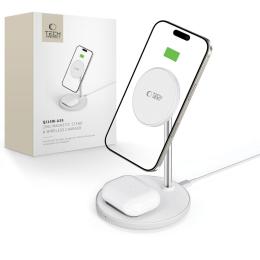 Tech-Protect Tech-Protect 15W Qi 2in1 Magnetisk MagSafe Laddare Vit - Teknikhallen.se
