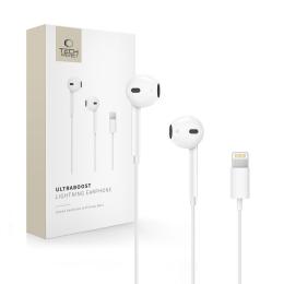 Tech-Protect Tech-Protect In-Ear Hörlurar Lightning UltraBoost Vit - Teknikhallen.se