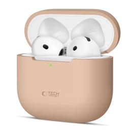Tech-Protect Tech-Protect AirPods 4 Skal Silikon Cafe Latte - Teknikhallen.se