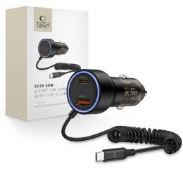 Tech-Protect Tech-Protect 60W PD USB-C/USB-A Billaddare Inkl. Kabel Svart - Teknikhallen.se