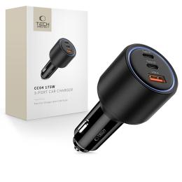 Tech-Protect Tech-Protect 175W PD USB-C / USB-A Billaddare Svart - Teknikhallen.se