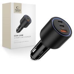 Tech-Protect Tech-Protect 130W PD USB-C / USB-A Billaddare Svart - Teknikhallen.se