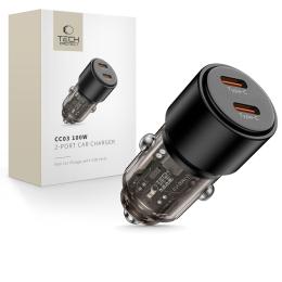 Tech-Protect Tech-Protect 100W PD USB-C / USB-A Billaddare Svart - Teknikhallen.se