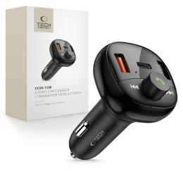 Tech-Protect Tech-Protect 72W PD USB-C / USB-A Billaddare Med Bluetooth FM Sändare - Teknikhallen.se