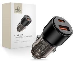 Tech-Protect Tech-Protect 95W PD QC Billaddare USB-C / USB-A Svart - Teknikhallen.se
