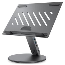 Spigen Spigen Universalt Laptop Stativ Med USB Hub Space Grey - Teknikhallen.se