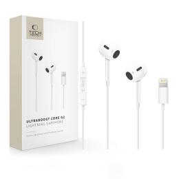 Tech-Protect Tech-Protect In-Ear Hörlurar Lightning UltraBoost Vit - Teknikhallen.se