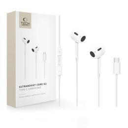 Tech-Protect Tech-Protect In-Ear Hörlurar USB-C UltraBoost Vit - Teknikhallen.se