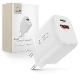 Tech-Protect Tech-Protect 30W Väggladdare PD QC3.0 USB-C / USB-A Vit - Teknikhallen.se