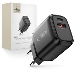 Tech-Protect Tech-Protect 30W Väggladdare PD QC3.0 USB-C / USB-A Svart - Teknikhallen.se