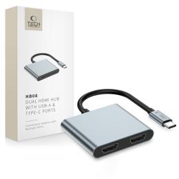 Tech-Protect Tech-Protect 4in1 USB-C Hub USB-C / USB-A / HDMI / Space Grey - Teknikhallen.se