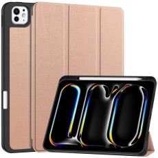  iPad Pro 11 2025/2024 Fodral Tri-Fold Pennh&aring;llare Ros&eacute;guld - Teknikhallen.se
