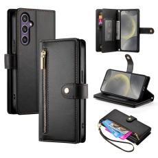  Samsung Galaxy S25 Fodral Multifunktionell L&auml;der Svart - Teknikhallen.se