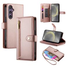  Samsung Galaxy S25 Fodral Multifunktionell L&auml;der Ros&eacute;guld - Teknikhallen.se