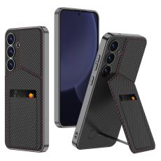 GKK GKK Galaxy S25 Skal Kickstand Med Korth&aring;llare Kolfiber Textur - Teknikhallen.se