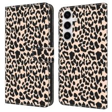  Samsung Galaxy S25 Fodral L&auml;der Leopard Tryck - Teknikhallen.se