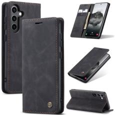 CASEME CASEME Galaxy S25 Fodral Flip Retro L&auml;der Svart - Teknikhallen.se