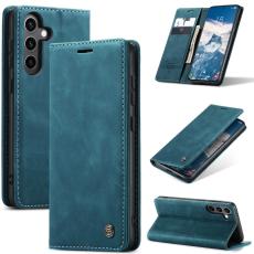 CASEME CASEME Galaxy S25 Fodral Flip Retro L&auml;der Bl&aring; - Teknikhallen.se