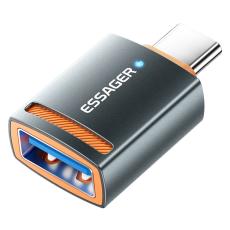 ESSAGER ESSAGER USB-C Till USB-A Adapter Gr&aring; - Teknikhallen.se