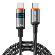 ESSAGER ESSAGER 1 m 100W 5A PD USB-C - USB-C Laddningskabel Svart - Teknikhallen.se
