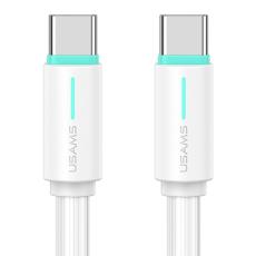 USAMS USAMS 1m 60W USB-C - USB-C Kabel Vit - Teknikhallen.se