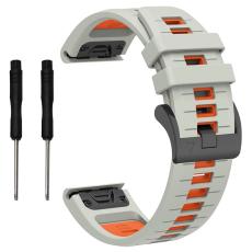  Garmin Fenix 26 mm Armband Quick Release Silikon Gr&aring; - Teknikhallen.se