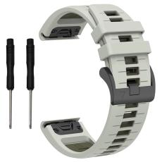  Garmin Fenix 26 mm Armband Quick Release Silikon Gr&aring; - Teknikhallen.se
