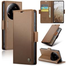 CASEME CASEME Xiaomi 14 Ultra Fodral L&auml;der RFID Brun - Teknikhallen.se