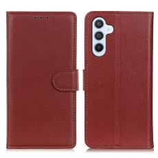  Samsung Galaxy A16 Fodral Litchi L&auml;der Brun - Teknikhallen.se