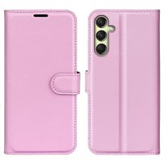  Samsung Galaxy A16 Fodral Litchi L&auml;der Ljus Rosa - Teknikhallen.se