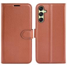  Samsung Galaxy A16 Fodral Litchi L&auml;der Brun - Teknikhallen.se
