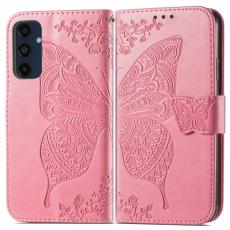  Samsung Galaxy A16 Fodral Med Fj&auml;ril Tryck Rosa - Teknikhallen.se