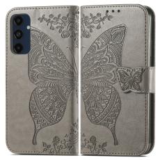  Samsung Galaxy A16 Fodral Med Fj&auml;ril Tryck Gr&aring; - Teknikhallen.se